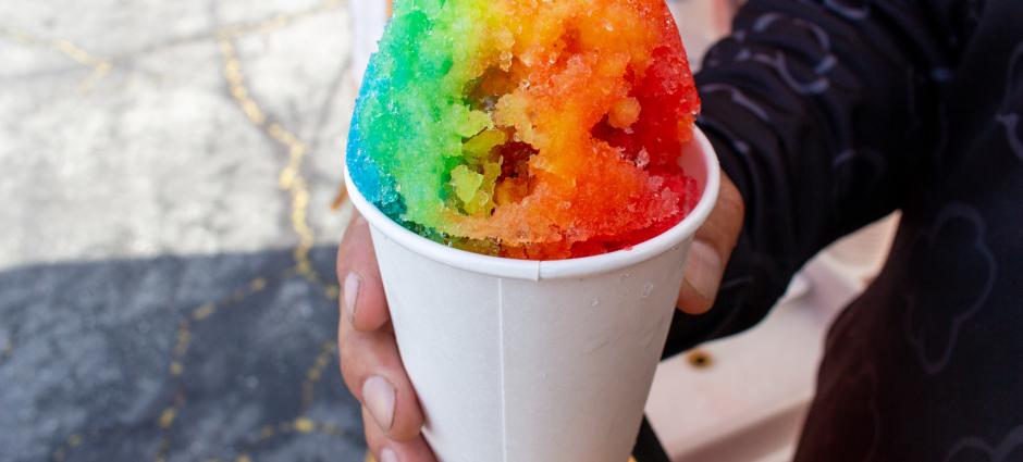 Photo of rainbow snow cone