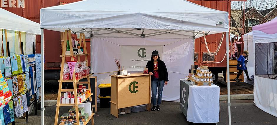 Fiamma Candle booth at the Danville Farmers' Market