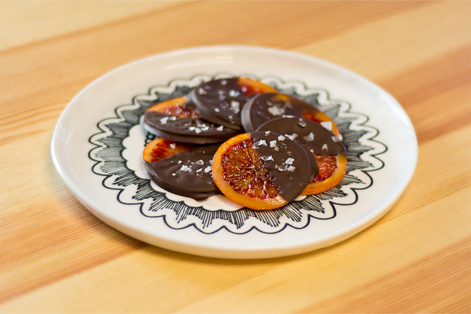 Candied Dark Chocolate Blood Orange Slices