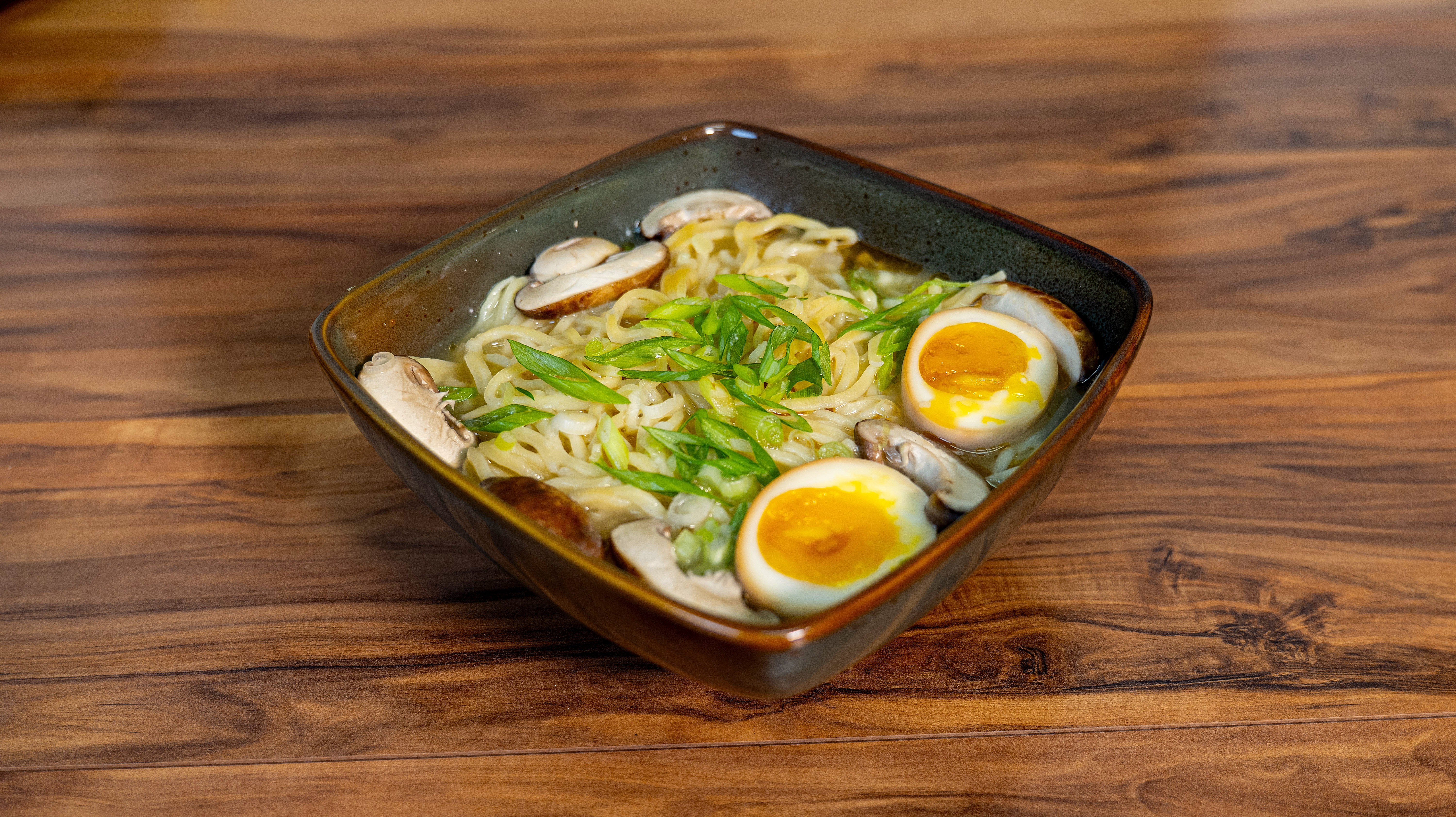 Bowl of ramen with ramen egg