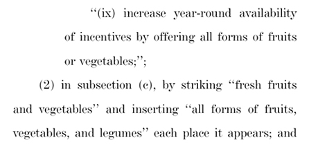 Excerpt of Section 4303 from the Farm Bill