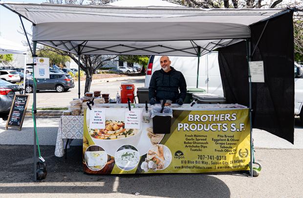 The Brothers Products S.F. booth at the Milpitas Farmers' Market