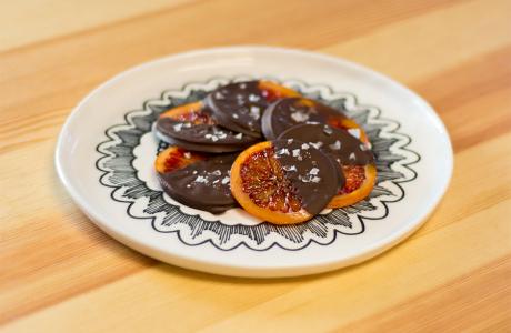 Candied Dark Chocolate Blood Orange Slices