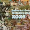 Collage of women at the farmers' market or on the farm with the transparent silhoutte of a woman farmer and the text 'International Women's Day 2026'