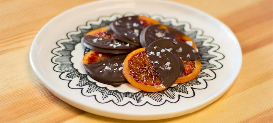 Candied Dark Chocolate Blood Orange Slices