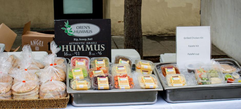 Oren's Hummus stall at Los Altos Farmers' Market