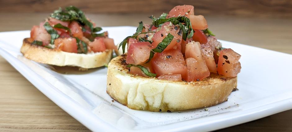 Bruschetta made with farmers' market tomatoes