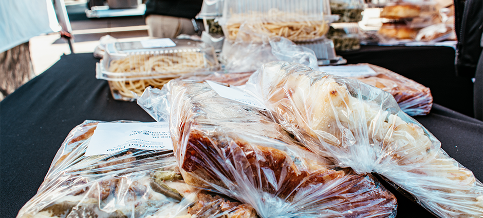 Picture of goods on table at market