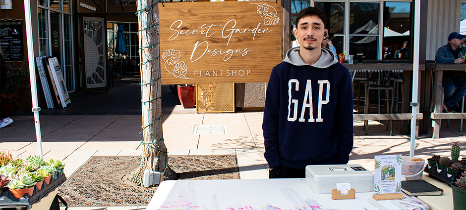 Secret gardens farmers market stall