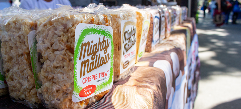 Mighty Mallow rice treats at the Concord farmers' market