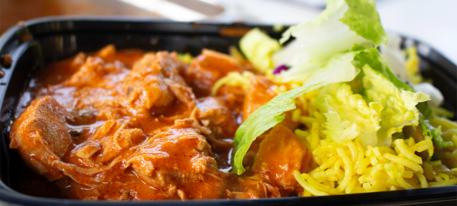 A biryani chicken dish inside Pak Food stall at the Concord Farmers' Market