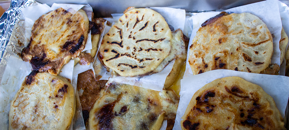 Papusas made by Restaurante El Salvador